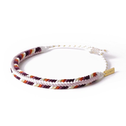 Bracelet Kumihimo - divers vermillons, soie100%, DOMYO